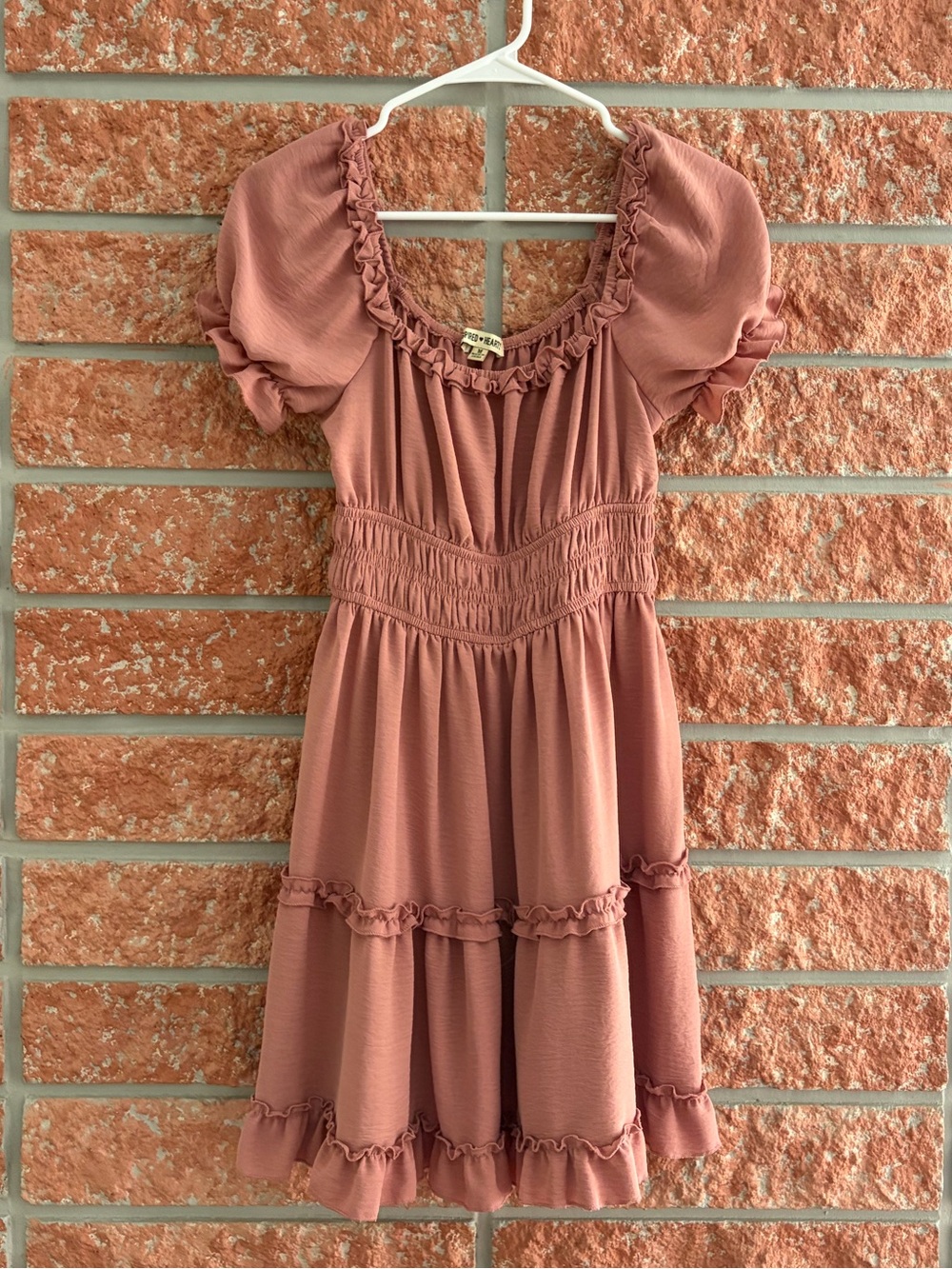 Derek Heart Mauve Pink Ruffle Tiered Dress